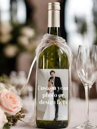 Etichette personalizzabili per bottiglie in vinile, adesivi fotografici per matrimoni, compleanni, decorazioni rettangolari impermeabili e senza adesivo, senza bisogno di elettricità - scelta regalo ideale, disponibili in più dimensioni. Usa le tue foto per rendere il tuo vino pregiato o liquore più significativo! Adatto per matrimoni, compleanni, festa del papà, festa della mamma e altro ancora.