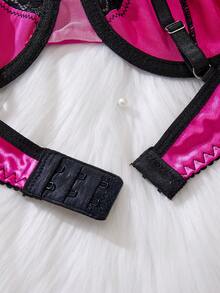 Sultry Floral Lace Lingerie Set - Thin Shoulder Strap, Middle Support, Steel Bra Push-Up Bra, Sexy Panty, Comfortable Women's Intimates For Everyday Wear, Romantic Nights, And Special Occasions