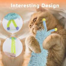 1 pièce Jouet interactif à coup de patte pour chat avec antennes colorées - Oreiller en peluche doux et durable pour chat d'intérieur, soulage l'ennui, apaise l'irritabilité et l'anxiété, compagnon de jeu autonome, jouet pour chat fait main (Anti-morsure)