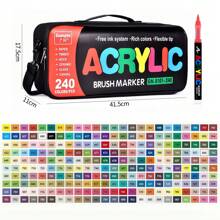 Guangna 240 Color Straight Liquid Acrylic Marking Pen Set With Bag, Portable Marking Pen With Bag, Suitable For Gift Giving, Available In 240 Colors, Daily Professional Office Supplies Marking Pen School Supplies, Back To School