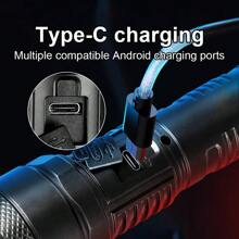 1 Peça Lanterna de Camping Portátil, Lanterna Recarregável USB LED Manual, Holofote Recarregável, Luz de Busca para Atividades Outdoor, Pesca, Aventura, Emergência, Trilha, Uso em Hotel, Acessórios de Camping
