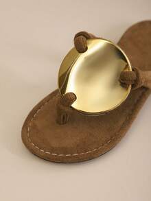 1 Pair Kids' Fashion Casual Cute Anti-Slip Durable Outdoor Metal Buckle Sandals, Children Beach Slippers