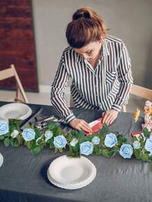 1个200厘米/6.5英尺人造玫瑰藤蔓花环，假藤蔓丝绸花环。适用于室内外家居装饰、户外装饰、卧室装饰、房间装饰、婚礼装饰、婚礼拱门、花园装饰、墙面装饰、情人节装饰和礼物。秋季装饰、房间装饰