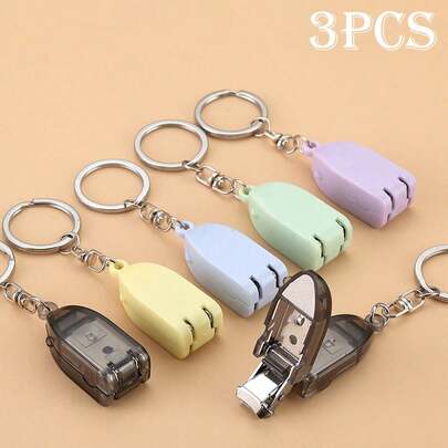 3 Chiếc Kéo Cắt Móng Tay Du Lịch Móc Khóa Kéo Cắt Móng Tay Dày Di Động Chuyên Dụng Kèm Dũa Móng Tay Kéo Cắt Móng Tay Mini Gấp Gọn Bằng Thép Không Gỉ