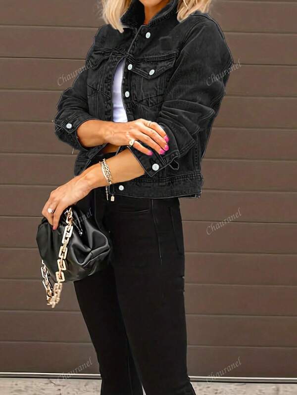 Classic Denim Jacket – Razor Cut-Outs & Vintage Wash | Edgy Button-Up Style