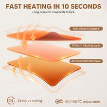 Warming Tray, Silicone Food Warmer With Adjustable Temperature, Roll Up Heating Tray, Foldable Warmer Mat Fast Heating For Home Buffets Restaurants House Parties - White - View 4