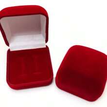 Caixa de Veludo Vermelha Para anel e aliança