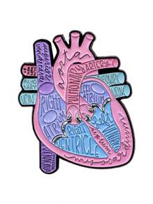 Insignia de esmalte con diseño de cerebro y corazón, broche de mujer, insignia de hombro con órgano corporal masculino, accesorio de joyería de moda, regalo, insignia de pecho de aleación para médicos, accesorios escolares y de oficina, camisas, chaquetas, Navidad, Halloween
