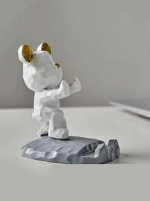 1pc Cute Kung Fu Bear Phone Stand, Pad Tablet Support Stand, Cartoon Drama Chasing Bedhead Creative Desktop Ornament, Home Decoration Ornament, Suitable As A Gift For Family, Friends, And Classmates, School Supplies, Back To School