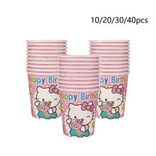 Sanrio 10/20/30/40pcs Sanrio Hello Kitty Party Supplies,Paper Cups For Hello Kitty Birthday Party Decorations,Hello Kitty Birthday Party Decorations