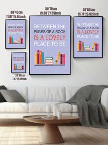 1pc Colorful Wall Art Print Inspirational Read Books Quote Art,Watercolor Books Art Painting, Art PostersMotivational Saying Canvas Poster For Classroom Library Study Decor Unframed