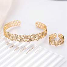 1 件时尚百搭方晶锆石镶嵌开口手镯，欧美风格 - 手鐲 - 查看 23