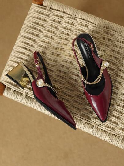 2026 Summer New Women's Office Casual Versatile Fashion Party Shoes, Solid Brown Pointed Toe Sandals, Elegant Minimalist High Quality High Heel Roman Shoes, Suitable For Wide Leg Pants And Dresses