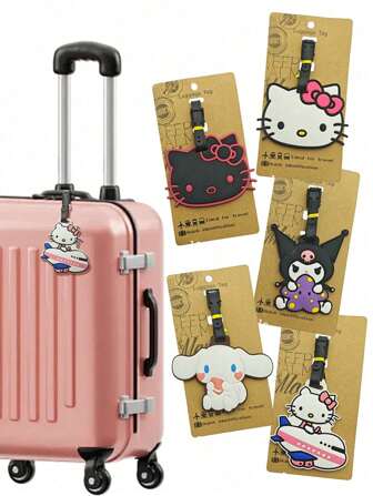 Sanrio 1Pc Hello Kittys Luggage Label Cute My Melodys Kuromis Cinnamorolls Luggage Tag Cartoon Suitcase ID Address Holder Baggage Boarding Portable Party Favor Small Gifts Give Away
