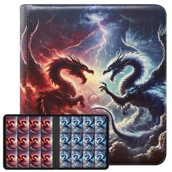 Premium TCG Card Binder For 480 Side Loading Pockets | Sports Trading Card Binder 12 Pocket, Trading & Magic Cards Binders Zipper, Collectible MTG & Baseball Cards Binders Sleeves, Collector Holder.