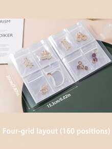 1pc Large Capacity Jewelry Travel Storage Box - 84/160 Slots Multipurpose Storage Book - Transparent Ring Display Case, Anti-Oxidization Necklace Ring Pouch, Jewelry Accessories Earrings Organizer, Storage Bag Bathroom Accessories Back To School