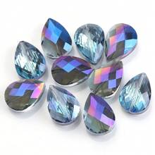 10pcs 14mm Bird Nest/ 13*18mm Grid Water Drop Hole Cut Glass Beads, DIY Craft Accessories For Jewelry Making, Cell Phone Chain, Keychain, Earrings, Necklaces, Shoes & Apparel Decoration