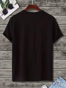 2025 Verano Nueva Moda para Hombres de Talla Grande Camiseta Impresa con Letras 'Nunca te Rindas, Mantente Positivo' Cómoda y de  180g 100% Algodón, TALLA GRANDE - Negro - Ver 2