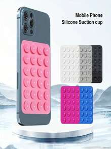 1pc Multifunctional Square Silicone Suction Cup Mobile Phone Stand, 24-Hole Suction Cup With Strong Adhesive Silicone Suction Cup, Suitable For Various Scenarios To Fix And Prevent Phone From Falling, Video Vibration, Phone Selfie Accessories