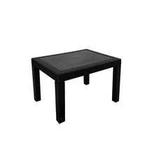 Conjunto de Jardín con 2 Sillones + Mesa de Polipropileno Resistente Rayos UV, Decorativo y Ligero. Set Asiento con Cojín para Exterior en Terraza, Patio o Balcón de Fácil Instalación - Negro - Ver 5