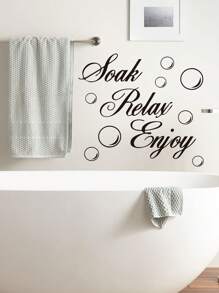 Blasen und Englisch abnehmbare Wandaufkleber, minimalistischer entspannender englischer Wandtattoo, geeignet für Hotel, Zuhause, Büro, Schlafzimmer, Wohnzimmer, Badezimmer, Toilette Raumdekoration Heimdekoraufkleber Wandaufkleber Wanddekoration personalisierte Aufkleber