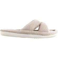 Isotoner Women's Signature X-Slide Slipper, Satin Trim With Memory Foam2025 - 灰褐色 - 查看 2