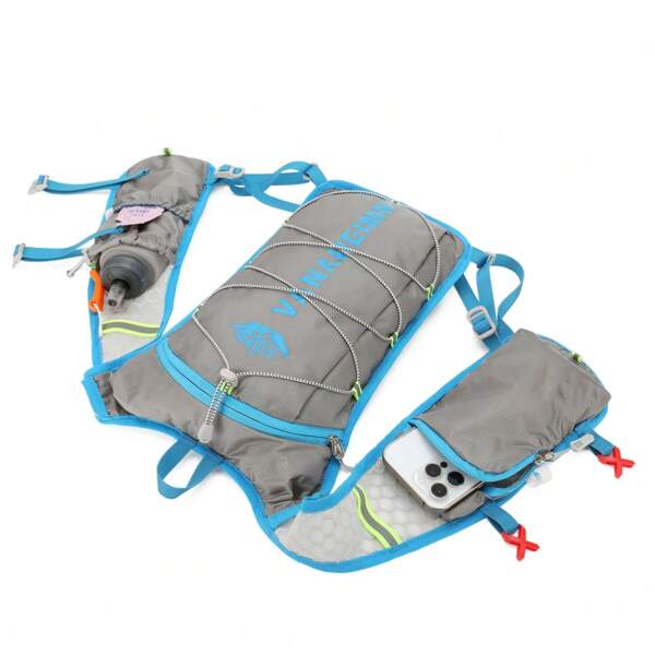 Lightweight Hydration Vest Backpack, Unisex Running Vest With Water Bladder, Reflective Design, Adjustable Shoulder Straps & Multiple Pockets, Foldable & Breathable For Outdoor Sports Like Running, Hiking, Cycling, Marathon