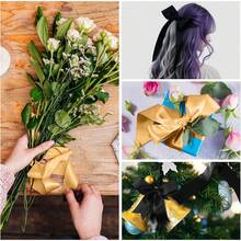Ruy băng satin đen 1 inch x 25 yard, Ruy băng satin vải polyester màu trơn dùng để gói quà, thủ công, nơ, vòng hoa, dự án may vá, trang trí tiệc cưới và tiệc mừng Giáng sinh - màu đen - Xem 5