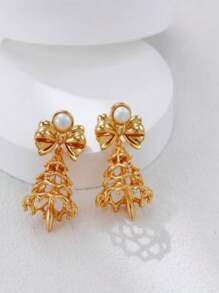 Christmas-Themed Fashionable Pearls Earrings With Niche Luxury Style