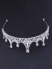 1pc Elegant Palace Style Rhinestone Studded Crown, Suitable For Performance, Birthday, Party, Flower Girl, Photo Shooting, High-End Decorative Kids Hair Accessory