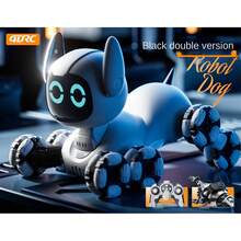 智能遥控机器狗电动玩具，带灯光音乐，触摸互动，八轮宠物狗机器狗玩具，生日礼物，特技玩具车，玩具狗