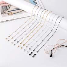 Metal Beaded Eyeglass Holders Around Neck Eyeglass Chain For Women Stylish Beaded Glasses Lanyard For Men Women Mask Chain Glasses Neck Strap Vintage Reading Glasses Chain With Eyeglass Loop