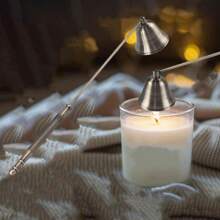 1PC Black/Brass Candle Snuffer, Stainless Steel Candle Tools Accessories Candle Buffer Wax, Candle Extinguisher With Handle Candlestick Candle Wicks Flame For Candle Lovers, Gift, Everyday Use, Putting Out Extinguish Candle Wicks Flame Safely Sweet Water Decor Black Candle Snuffer