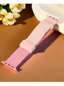1pc Color Block Cute Nylon Stretchy Loop Magnetic Strap Compatible With Apple Watch Band 38mm 40mm 41mm 42mm 44mm 45mm 49mm For Woman And Man, Sport Braided Elastic Wristband Replacement Bracelets Compatible With Apple Watch Strap Series10 9 8 7 6 5 4 3 2 1 SE Ultra1&2