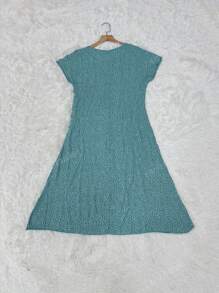 Vestido casual y elegante de moda para mujer con cuello redondo y manga corta, ideal para vacaciones