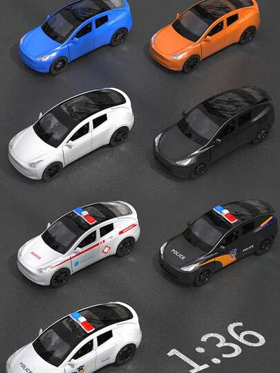 1 套包括 1:36 轿车 + 模型车 + 警车组合，惯性驱动玩具车，适合生日派对礼物和收藏