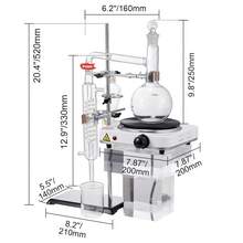 Essential Oil Distillation Kit, 500ml Distillation Apparatus, 3.3 Boro Lab Glassware Distillation Kit With 1000W Heating Plate And 24, 40 Joint, 33 Pcs Set - View 10