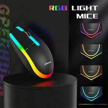 Wired Gaming Keyboard And Mouse Headset Combo,Rainbow LED Backlit Wired Keyboard,Over Ear Headphone With Mic,For PC,Laptop - 黑色 - 查看 7
