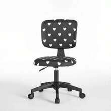 Silla de oficina giratoria con malla Justice para escritorio - corazones en blanco y negro - Ver 2