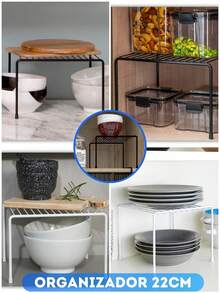 Black White Wire Closet Organizer Shelf Steel Dish Rack Drawer - Black - View 4