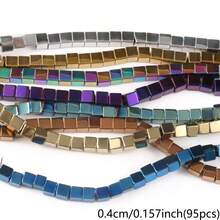 哑光赤铁矿金色立方体珠散珠隔珠饰品DIY手链项链配件