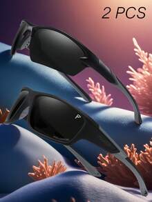 POLASUP 1 件装偏光半框全包裹骑行钓鱼时尚眼镜，双色硅胶防滑 Y 形闪电镜腿设计，透气休闲街头波西米亚派对朋克椭圆平顶经典镜框男女通用驾驶时尚眼镜适合夏季、四季、假日、通勤，适合夏季海滩度假、户外、旅行