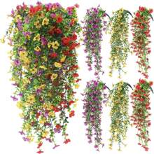 2 Bunches UV Resistant Artificial Decorative Flowers, Realistic Fake Plants For Home Decor, Corridor, Garden, Yard, Dining Table, Living Room, Wedding Party, Simulation Vine Flowers, Hanging Artificial Vine Plants, Fake Flowers, Wedding Party Decor, Valentine's Day,Fall Decor,Autumn Halloween Decor Room Decor