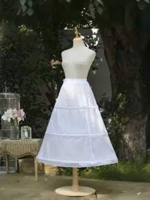 1 Stück Weiß 3-lagiger Stahl Reifrock Krinoline Unterrock für Frauen, flauschiger Tüll Unterrock geeignet für Brautkleid, Abendkleid, Lolita-Stil, Tanzrock