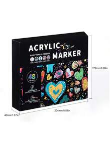 48pcs/36pcs/24pcs/12pcs Color Double Tip Acrylic Marker Pens,Waterproof Drawing Pens,Markers,5mm-1mm,Can Be Written On Stone,Glass,Wood,Canvas,Metal,A Variety Of Objects,Painting,Coloring,Marking,48 Colors Can Be Selected,Very Bright Colors And Festival Painting Project Creation Back To School