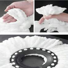 1pc Universal Thickened Circular Mop Head, Household Rotating Mop Accessory, Mop Head Replacement, Strong Water Absorption, No Shedding Of Hair,