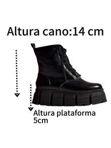 CHUNKY Platform Tractor Boot - Comfort And Style - 黑色 - 查看 10