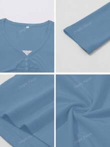 Simple Flavor Women's T-Shirt Y2K Fall Clothes Casual Daily Sexy Solid Color Lace Contrasting Color Slim Long Sleeve V-Neck Top