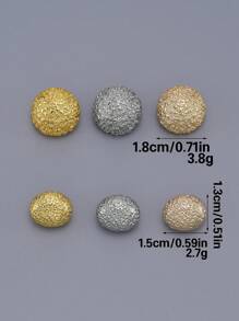 10 Peças/Pacote Botões Metálicos Planos Prateados de Alta Qualidade, Adequados para Camisas, Casacos, Suéteres, Ternos, Coletes, Uniformes, Jaquetas, Sapatos DIY, Chapéus, Caixas de Presente, Bolsas, Acessórios de Costura Metálicos