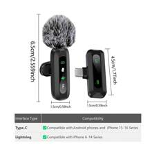 HITOZON Professional Wireless Lavalier Microphone For Smartphone,Wireless Microphone Plug-Play,Lapel Mic For Video Recording,Teaching, Interviews,Podcast,Cordless Omnidirectional Condenser Recording Mic For Vlog